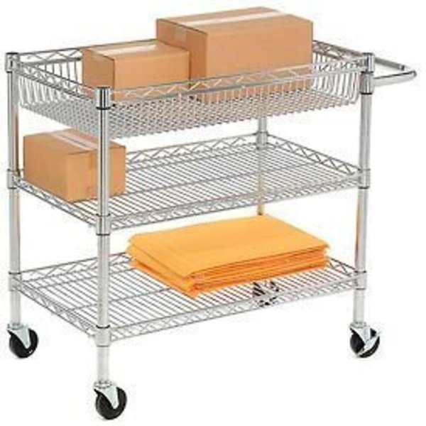 Luxor Luxor Wire Transport Cart, 400 lb. Capacity, 30"L x 18"W x 30"H, Silver LICWT2918